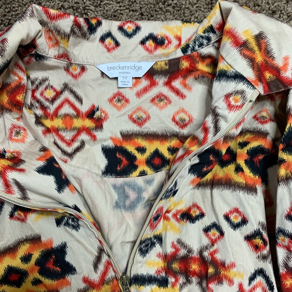 Women’s Tribal Print Zip-Up